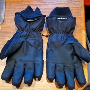 Black Fleece Lined Winter Waterproof Gloves